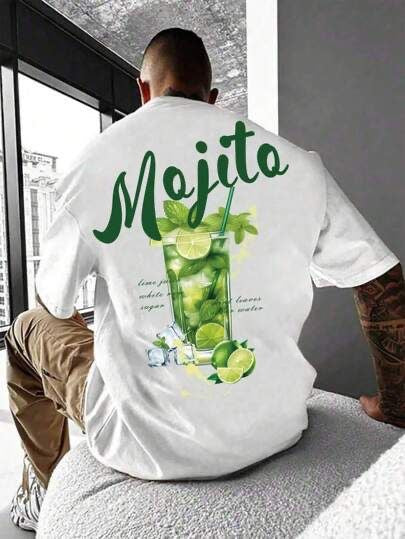 Mojito Inspired Graphic Tee – Lime & Mint Cocktail Design