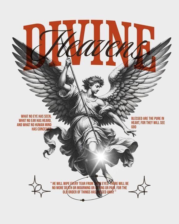 Divine Heavens – Angelic Graphic Unisex T-Shirt | Vintage Art Print