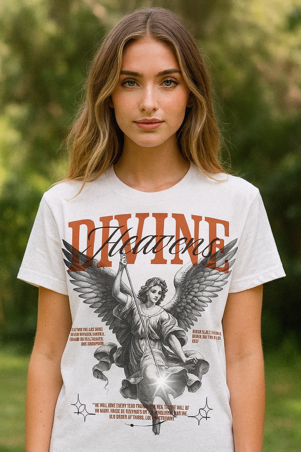Divine Heavens – Angelic Graphic Unisex T-Shirt | Vintage Art Print