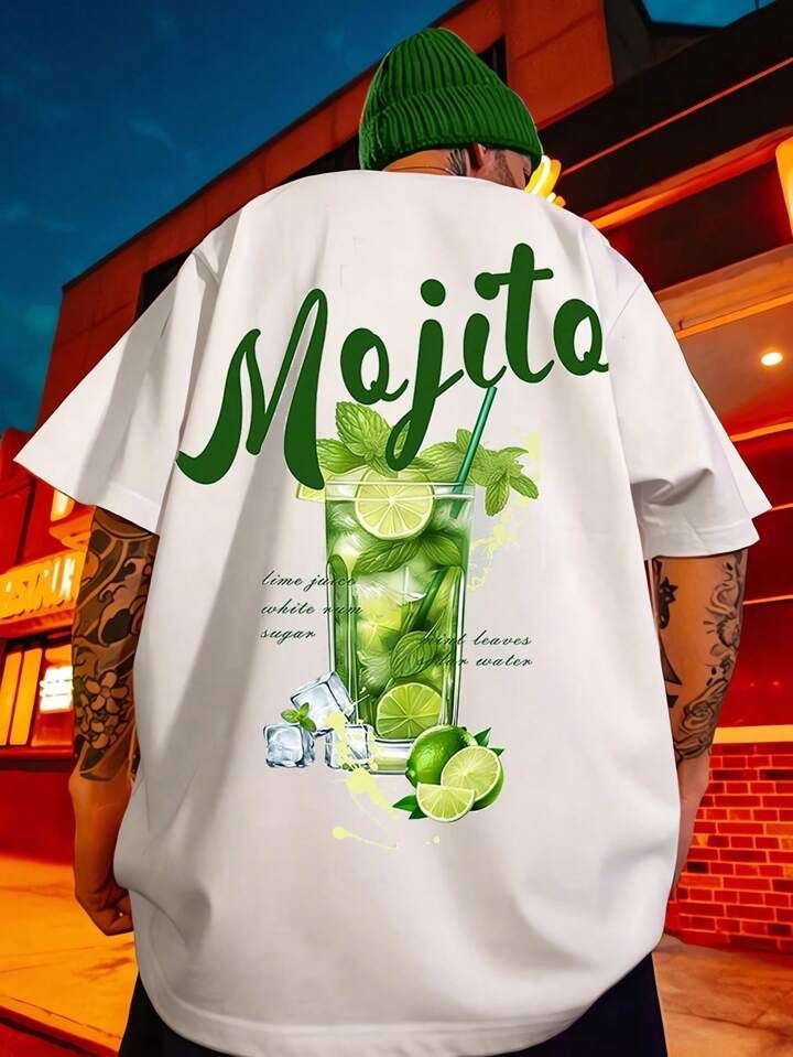 Mojito Inspired Graphic Tee – Lime & Mint Cocktail Design