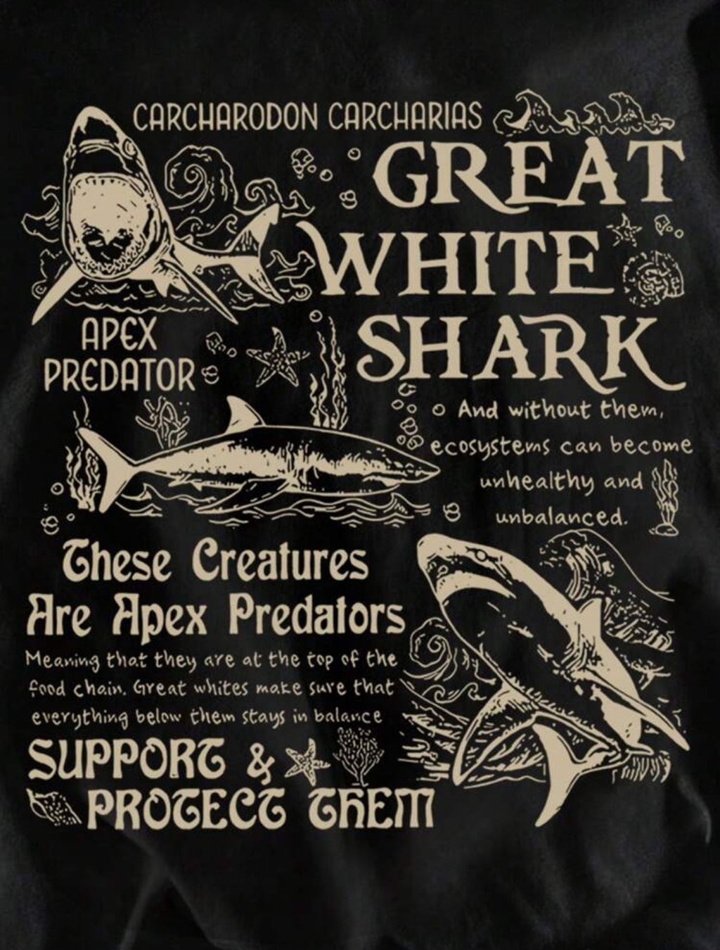 Great White Shark Vintage T-shirt