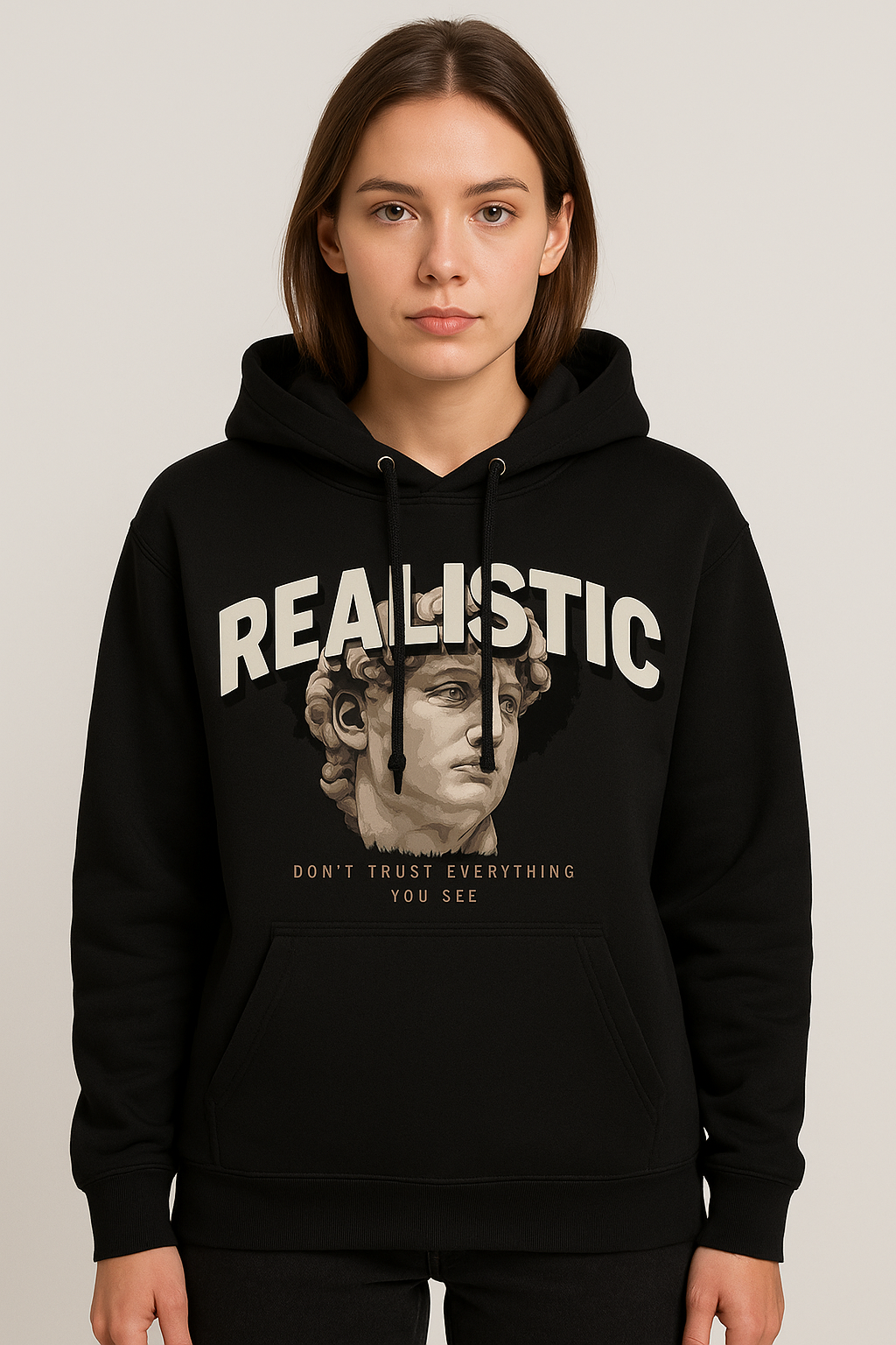 REALISTIC Hoodie – Michelangelo David Inspired Unisex Sweatshirt